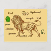Leo zodiac karakteristieken briefkaart (Voorkant)