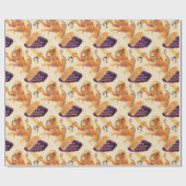 Leo Zodiac Lion GoldenOrange Waterverf Gift Wrap Cadeaupapier (Vlak)