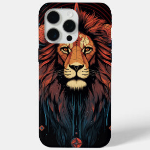 Leo Zodiac Lion grafische print iPhone 15 Pro Max Hoesje