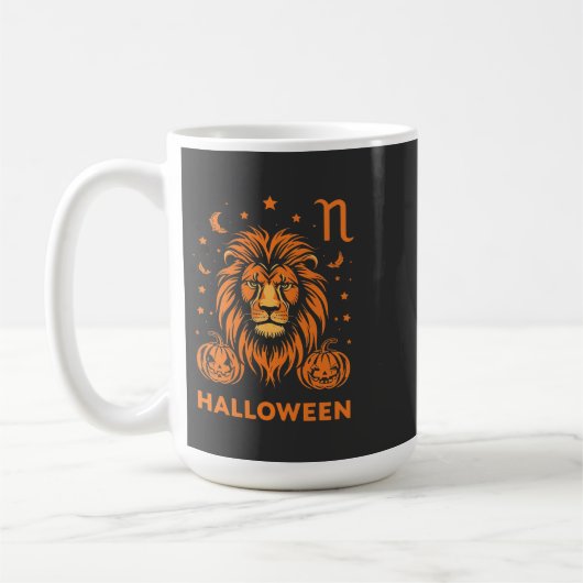 Leo Zodiac Lion Halloween Pumpkins Spooky Koffiemok (Links)