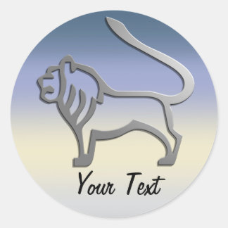 Leo Zodiac Lion sterrenbeeld in licht zilver Ronde Sticker