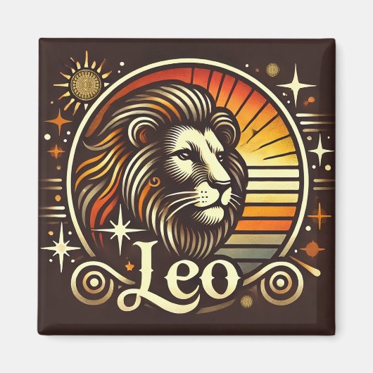 Leo Zodiac Magnet  Design (Voorkant)