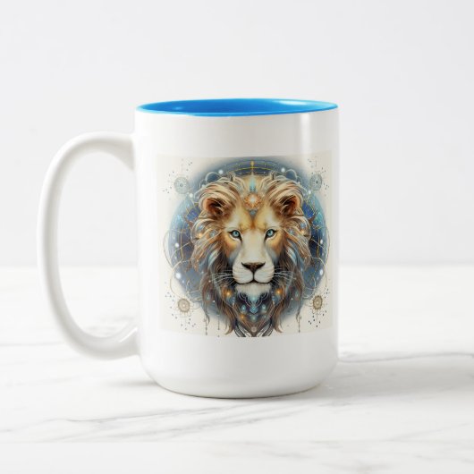Leo Zodiac Mok, 15 oz Tweekleurige Koffiemok (Links)