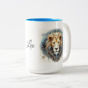 Leo Zodiac Mok, 15 oz Tweekleurige Koffiemok