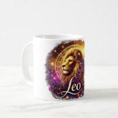 Leo Zodiac Mok – Vet & Stralend Ontwerp ♌🔥 (Voorkant links)
