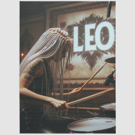 Leo Zodiac Musician Drums Decoupage Tissuepapier