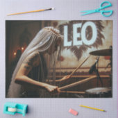 Leo Zodiac Musician Drums Decoupage Tissuepapier (Craft)