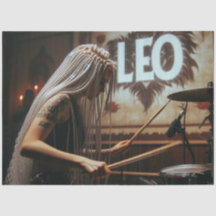Leo Zodiac Musician Drums Decoupage
