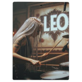 Leo Zodiac Musician Drums Klembord (Achterkant)