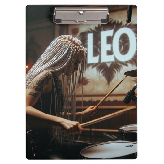 Leo Zodiac Musician Drums Klembord (Voorkant)