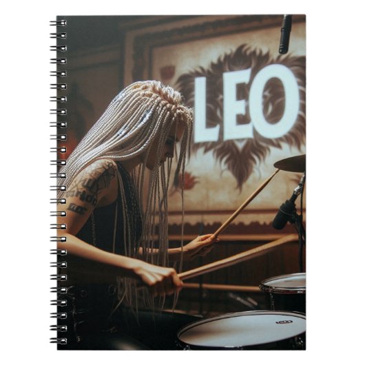 Leo Zodiac Musician Drums Notitieboek (Voorkant)