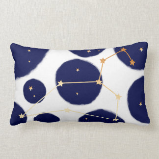 Leo Zodiac Navy Polka Dot & Gold Design Kussen