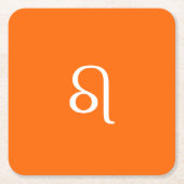 Leo zodiac - neon sinaasappel kartonnen onderzetters (Voorkant)