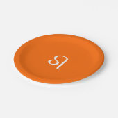 Leo zodiac - neon sinaasappel papieren bordje (Gekanteld)