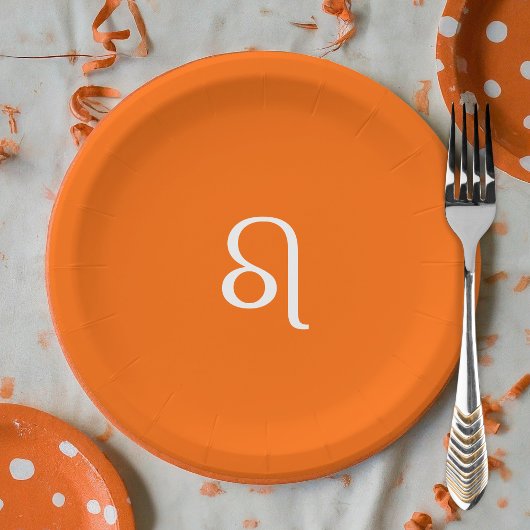 Leo zodiac - neon sinaasappel papieren bordje