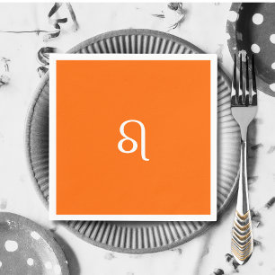 Leo zodiac - neon sinaasappel servet