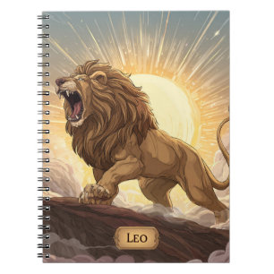 Leo Zodiac Notitieboek – Roaring Sunlit Lion