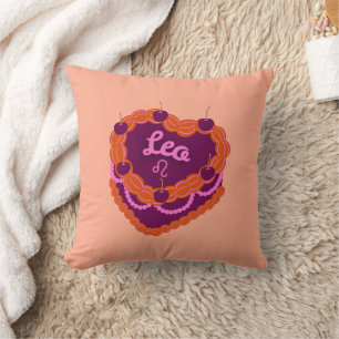 Leo Zodiac Pastel Hart Verjaardagstaart Kussen