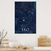 Leo Zodiac-Poster met naam, sterbord zodiac Poster (Keuken)