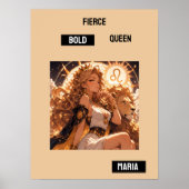 Leo Zodiac Poster Personalized Astrology Gift (Voorkant)