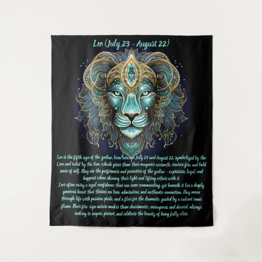 Leo Zodiac – Radiant Strength and Solar Majesty Wandkleed (Voorkant)