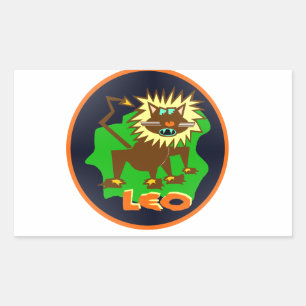 leo zodiac rechthoekige sticker