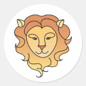 Leo Zodiac Ronde Sticker (Voorkant)