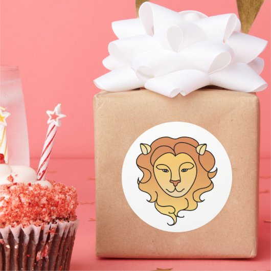 Leo Zodiac Ronde Sticker (Feest)