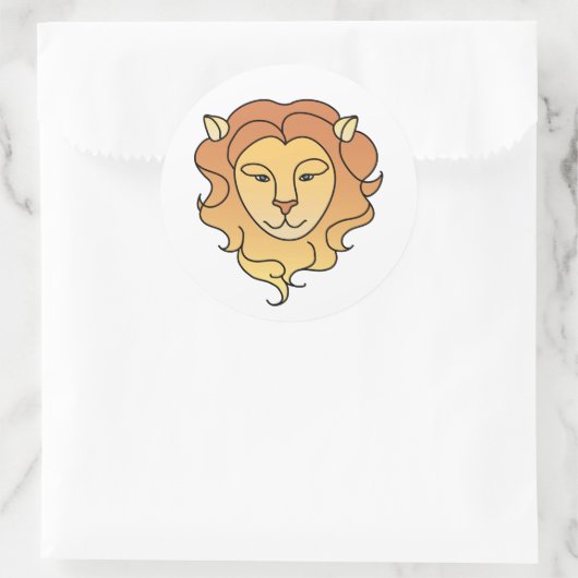 Leo Zodiac Ronde Sticker (Tas)