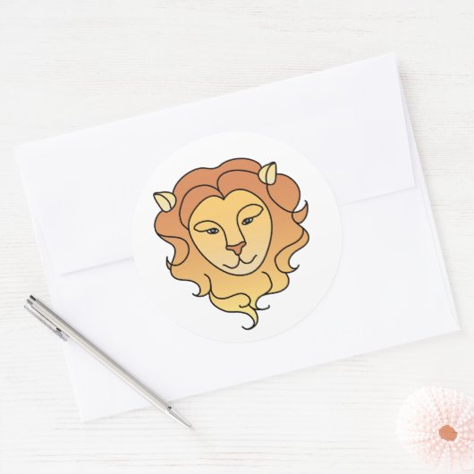Leo Zodiac Ronde Sticker (Envelop)