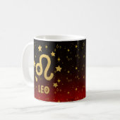 Leo Zodiac Rood en Zwart Astrologie Mok (Voorkant links)