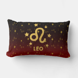 Leo Zodiac Rood en Zwart Lumbaal Kussen