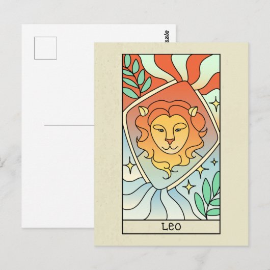 Leo Zodiac Sign Abstract Art  Briefkaart (Voorkant / Achterkant)
