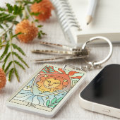 Leo Zodiac Sign Abstract Art Sleutelhanger (Voorkant Rechts)