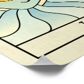 Leo Zodiac Sign Abstract Art Vintage Poster (Hoek)