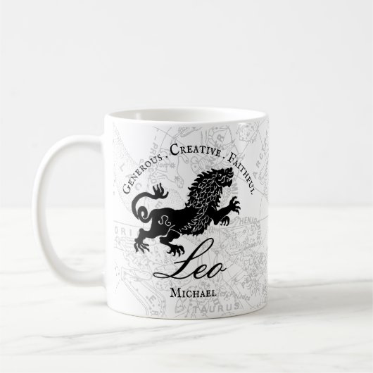 Leo Zodiac Sign Astrology Custom Koffiemok (Links)