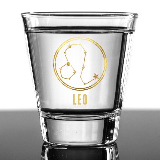 Leo Zodiac Sign Astrology Horoscope Gold Shot Glas