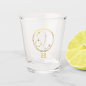 Leo Zodiac Sign Astrology Horoscope Gold Shot Glas (Voorkant)