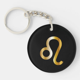 Leo Zodiac Sign., Black & Gold Sleutelhanger
