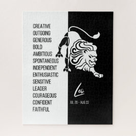 Leo Zodiac Sign. Black & White Jigzaag Puzzle Legpuzzel