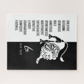 Leo Zodiac Sign. Black & White Jigzaag Puzzle Legpuzzel (Horizontaal)
