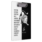 Leo Zodiac Sign Black & White klembord (Rechts)