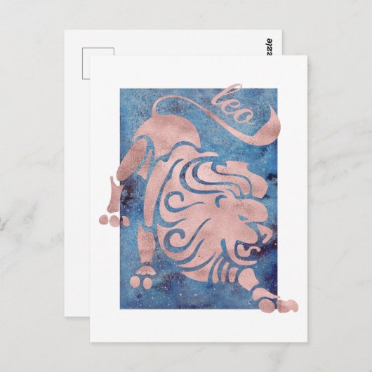 Leo Zodiac Sign Briefkaart (Voorkant / Achterkant)