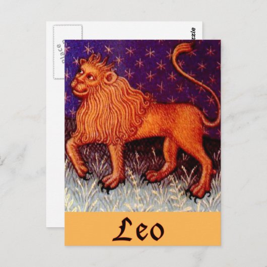 Leo Zodiac Sign Briefkaart (Voorkant / Achterkant)