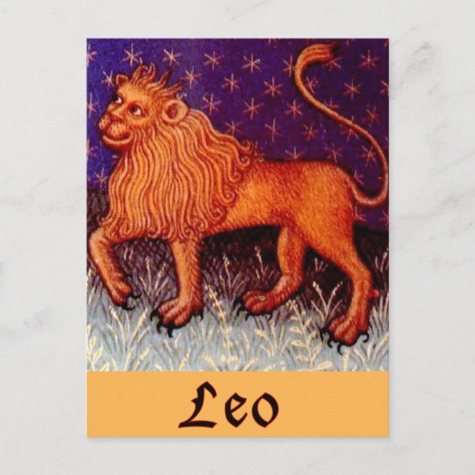 Leo Zodiac Sign Briefkaart (Voorkant)
