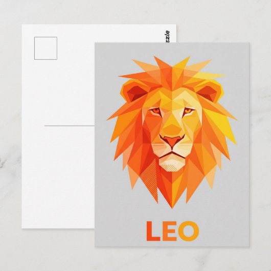 Leo Zodiac Sign Briefkaart (Voorkant / Achterkant)