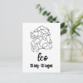 Leo, Zodiac Sign Briefkaart (Staand voorkant)