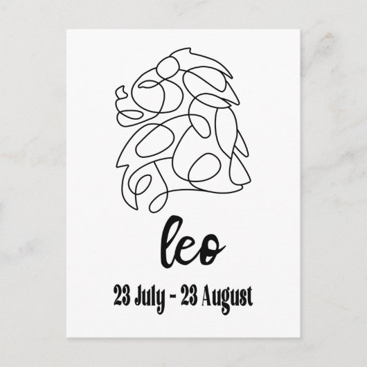 Leo, Zodiac Sign Briefkaart (Voorkant)