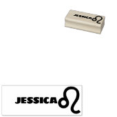 Leo Zodiac Sign Cool Persoonlijke naam Word Rubberstempel (Gestempeld)