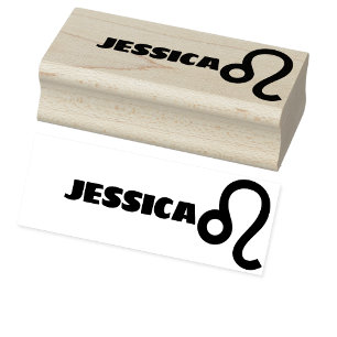 Leo Zodiac Sign Cool Persoonlijke naam Word Rubberstempel